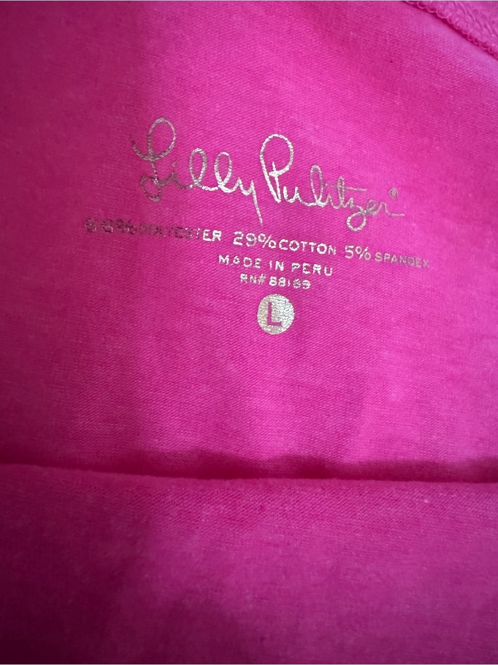 Lilly Pulitzer Pink Tee with Gold Metallic Logo